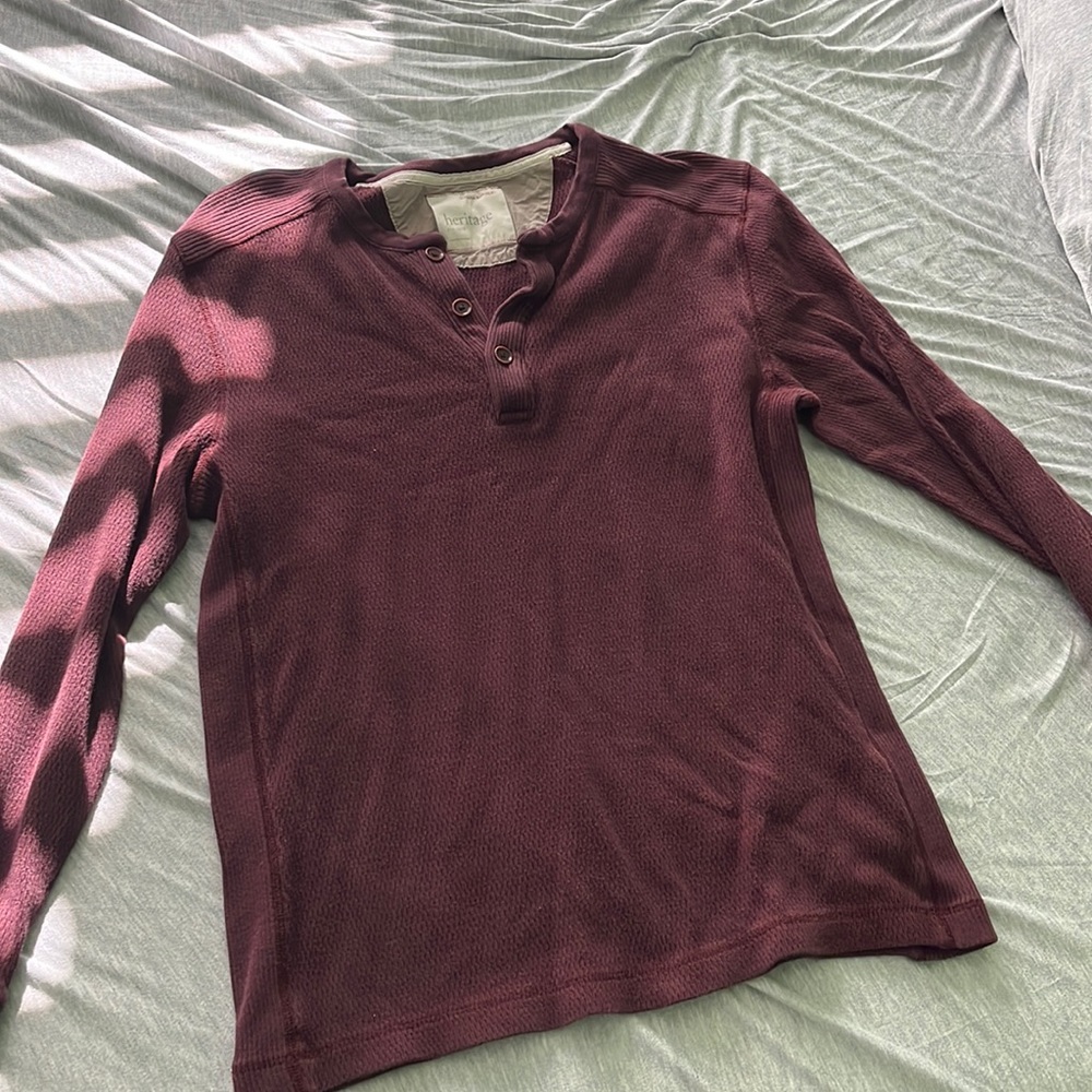 Banana republic Mens LS Henley Burgundy